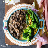 Beef mushroom with mixed veggies