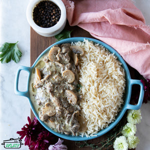 Beef Stroganoff and Rice