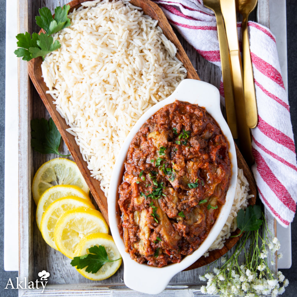 Eggplant Moussaka with Rice