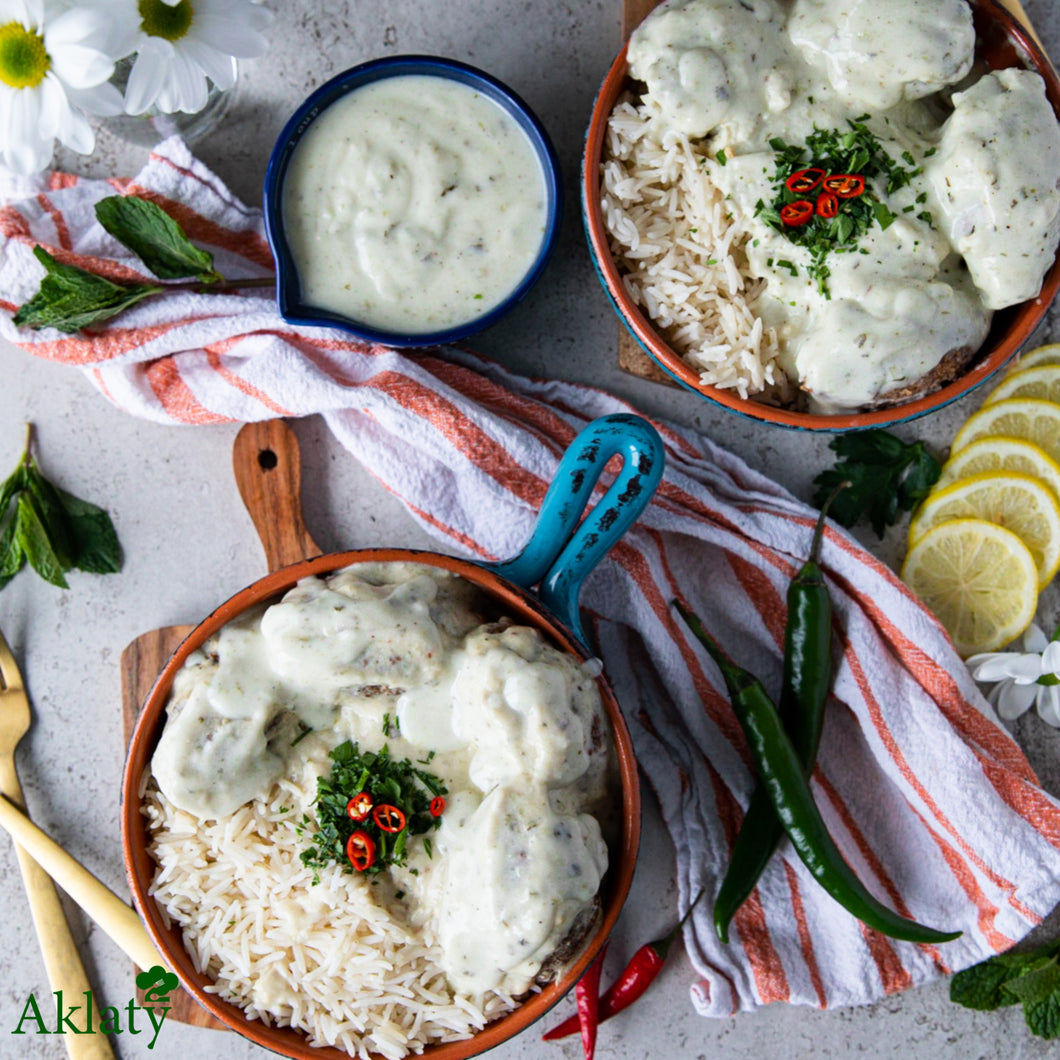 Kibbeh bil Laban with rice