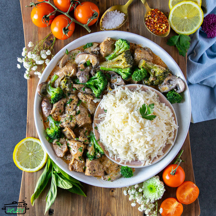 Chicken Broccoli with Mushroom and Rice